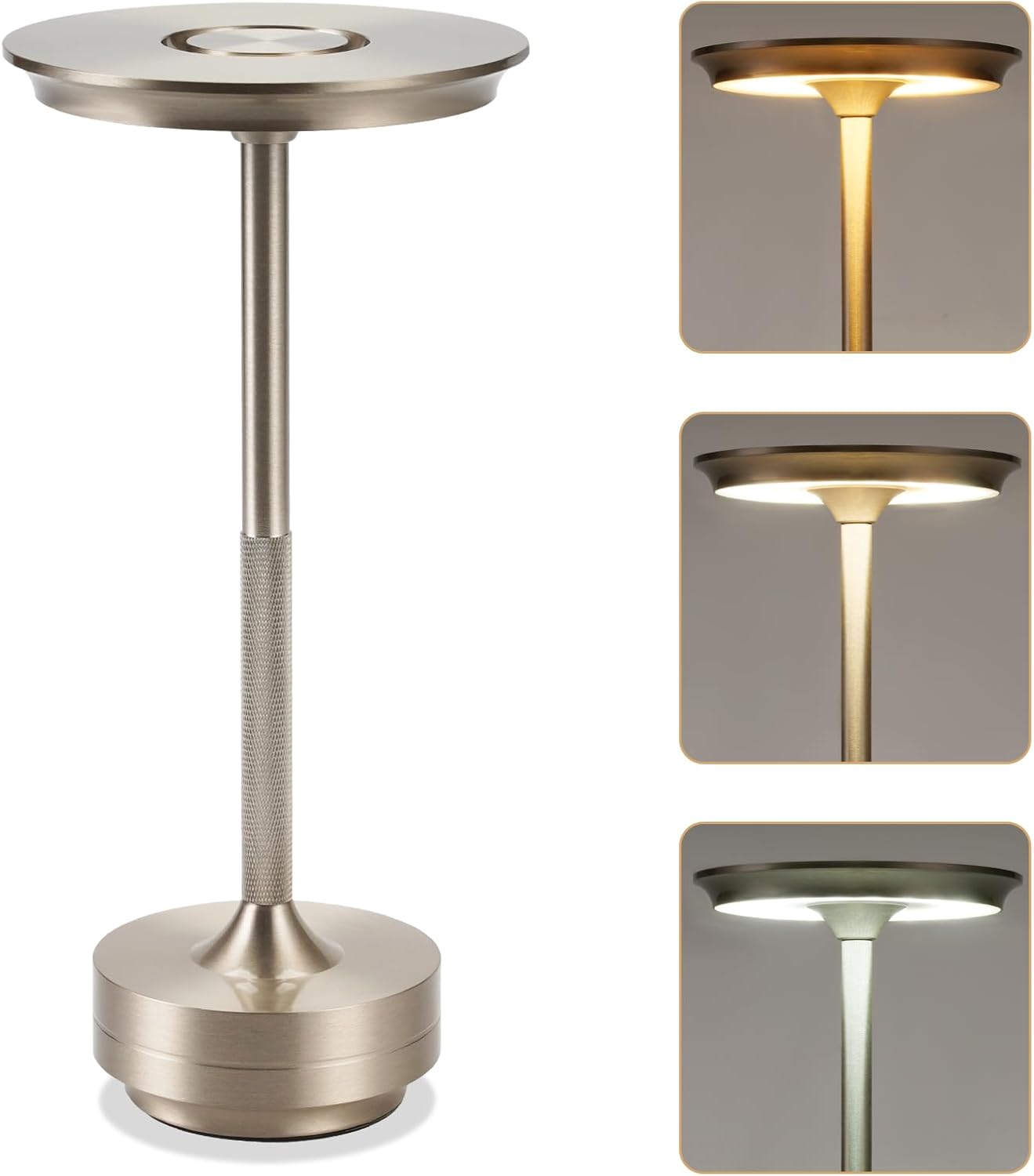 ZMH Lampada da tavolo wireless set 2 pezzi batteria touch dimmerabile USB ricaricabile per comodino camera letto