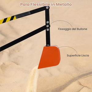 Ruspa Giocattolo per Bambini, Escavatore Cavalcabile con Controlli a 2 Mani e Pala Flessibile, Sedile Girevole a 360°, Regalo per Bambini 3 Anni+ (senza Ruote Arancia)