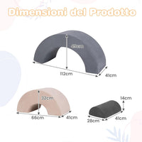 Set di 3 Pezzi Giocattoli per Arrampicata per Bambini, Tunnel Gioco in Schiuma, Divano Arcobaleno per Bambini, Area di Gioco per Stanza dei Giocattoli Camera da Letto (Grigio)