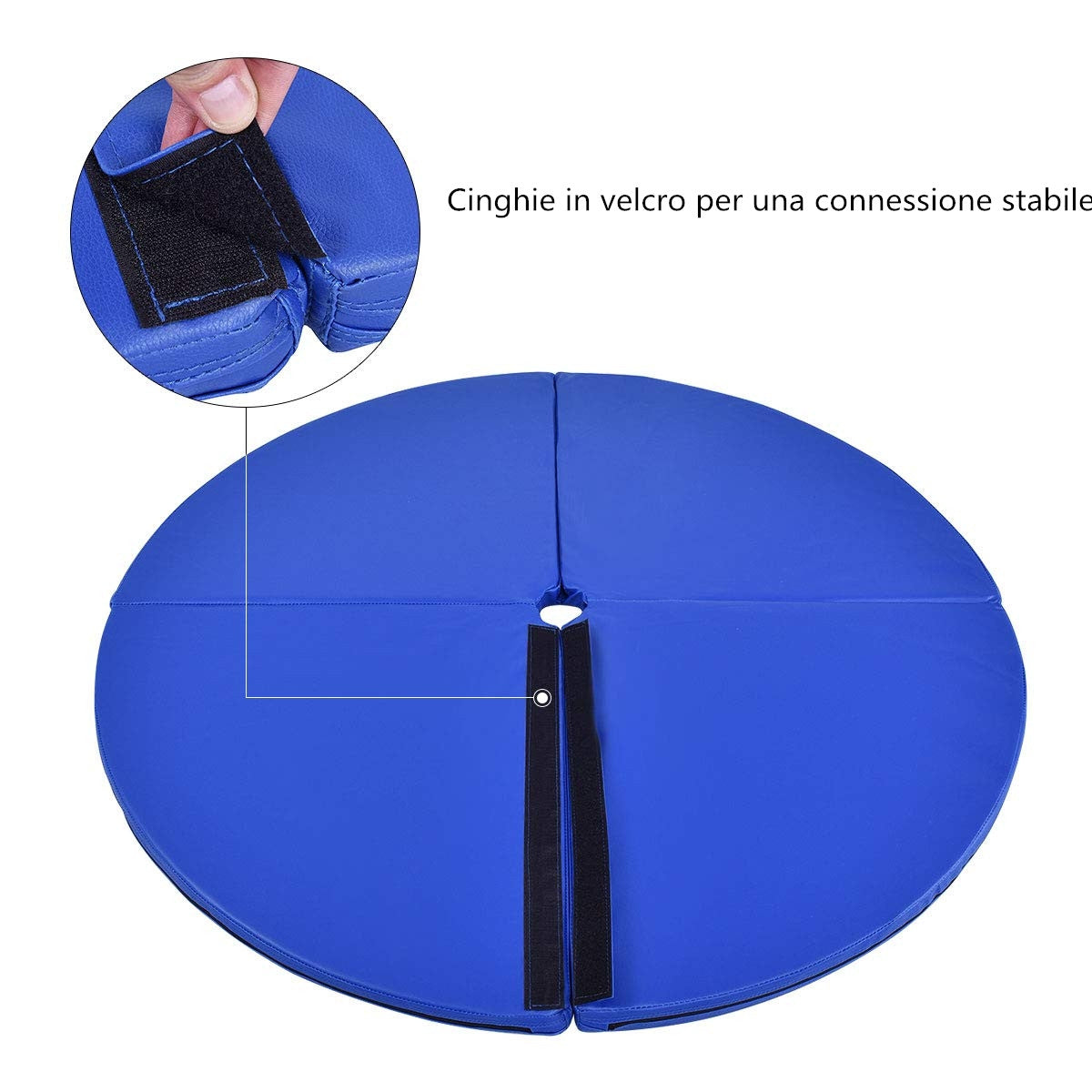 Tappetino per pole dance pieghevole ¦Õ150cm Tappeto per palo da danza antiscivolo in PVC Blu-Pole dance