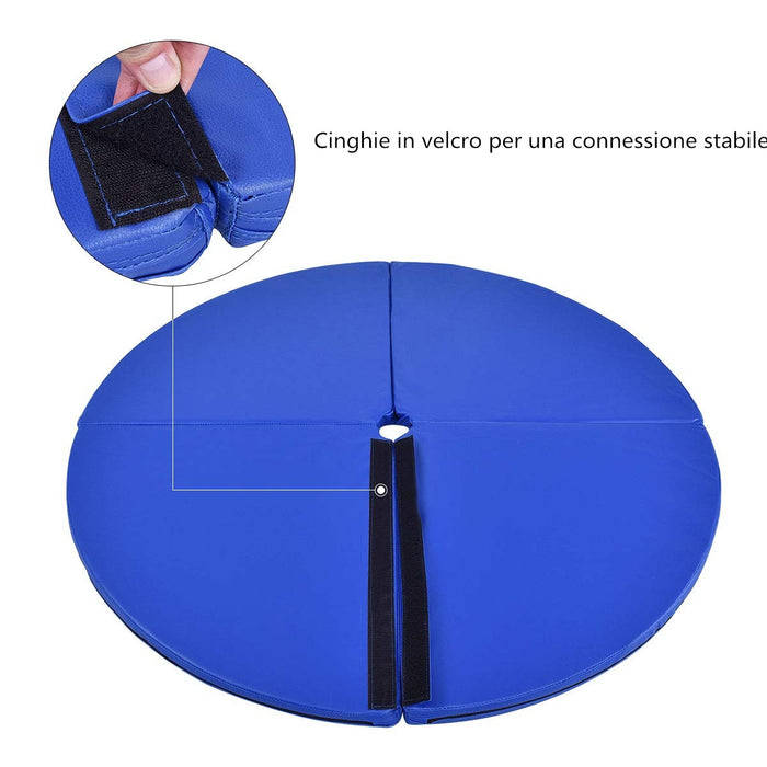 Tappetino per pole dance pieghevole ¦Õ150cm Tappeto per palo da danza antiscivolo in PVC Blu-Pole dance
