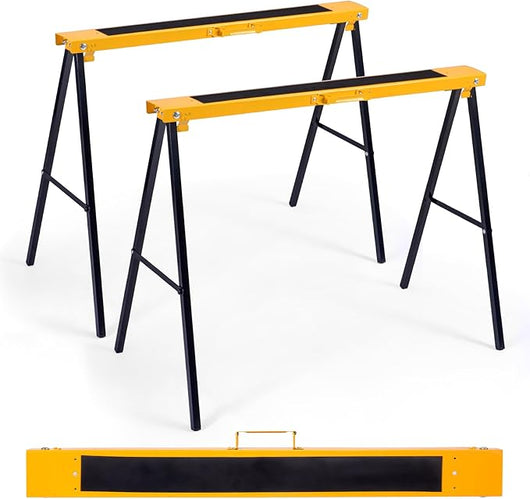 2 Cavalletti da Lavoro Pieghevoli, Coppia di Cavalletti in Metallo per Segare, Carico Fino a 275 kg (Modello 1)