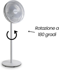 Innoliving Ventilatore a Piantana Slim INN-532, Design Elegante, Diametro 40 cm, 3 Velocità, 6 Pale, Inclinazione Verticale Regolabile, Oscillazione Automatica, Base Stabile, Potenza 45W