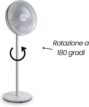 Innoliving Ventilatore a Piantana Slim INN-532, Design Elegante, Diametro 40 cm, 3 Velocità, 6 Pale, Inclinazione Verticale Regolabile, Oscillazione Automatica, Base Stabile, Potenza 45W