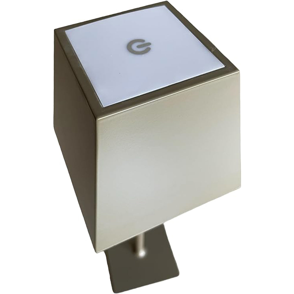 Lampada da tavolo led ricaricabile touch dimmerabile bar ristorante quadra tortora prequ'