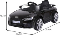 Audi 12V Auto Elettrica per Bambini, Macchina Elettrica con Velocità 2,5-5 km/ora, con Telecomando USB MP3 Luci LED (Nero)