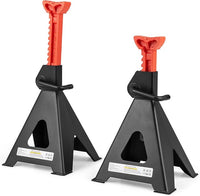 Set di 2 Cavalletti per Auto 12 T, Coppia di Cavalletti di Sostegno con Blocco della Maniglia e Altezza Regolabile 48-75 cm, Cavalletti per Cric per SUV, Berlina, Pickup e UTV