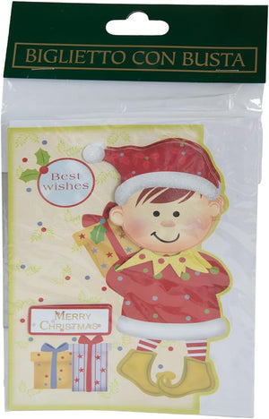 Set 8 Biglietti Augurali di Natale con Busta – Design Assortiti – Biglietti di Auguri Natalizi in Carta – Formato 14 x 24,5 cm