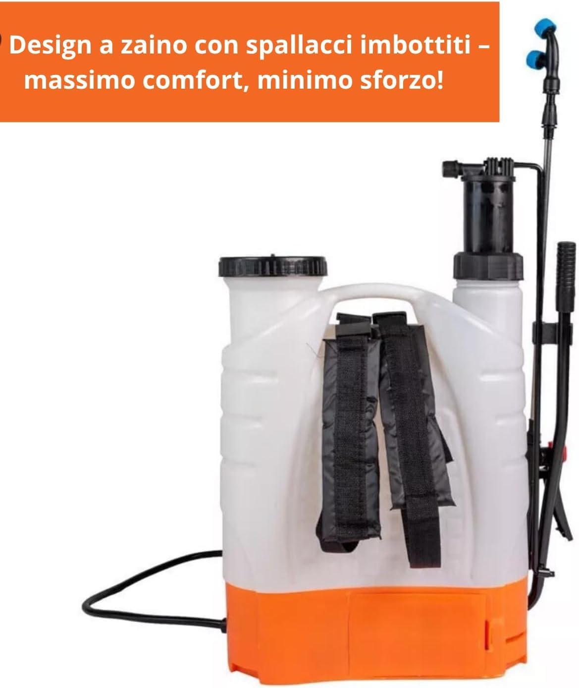 Pompa a Spalla Manuale 16L per Nebulizzazione e Irrorazione – Nebulizzatore a Pressione per Disinfestazione e Giardinaggio con Ugello in Ottone Regolabile