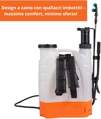 Pompa a Spalla Manuale 16L per Nebulizzazione e Irrorazione – Nebulizzatore a Pressione per Disinfestazione e Giardinaggio con Ugello in Ottone Regolabile