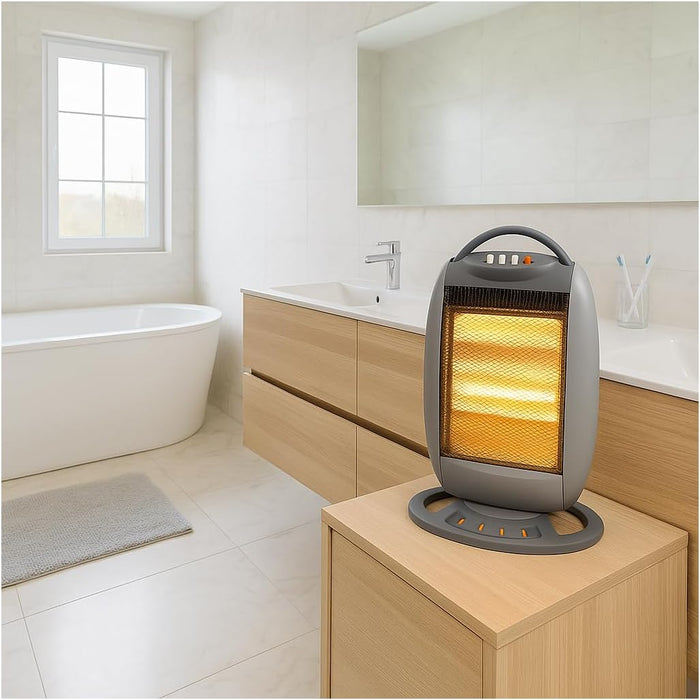 NIKLAS CLASSIC STUFA ALOGENA 1200W oscillante 3 potenze grigia