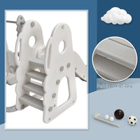 6 in 1 Parco Giochi per Bambini, con Altalena Scivolo Canestro da Basket Golf, Parco Giochi per Bambini da Esterno ed Interno, 172x182x108-120cm, 18 Mesi+ (Bianco)