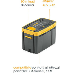 BATTERIA 48V-2Ah E420 IONI AL LITIO RICAMBIO ELETTROUTENSILI BATTERIE STIGA