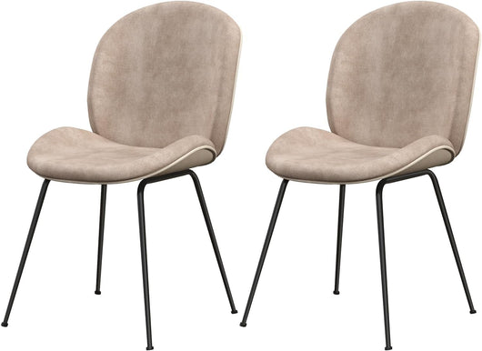 Set di 2 Sedie da Pranzo, Set di Sedie da Cucina in Velluto con Base in Metallo, Sedia Moderna Imbottita per Sala da Pranzo, Soggiorno e Camera da Letto