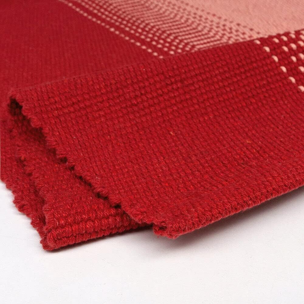 Tappeto Cucina Bagno Puro Cotone Assorbente Tessuto Intrecciato a Mano Rosso 55x280 cm