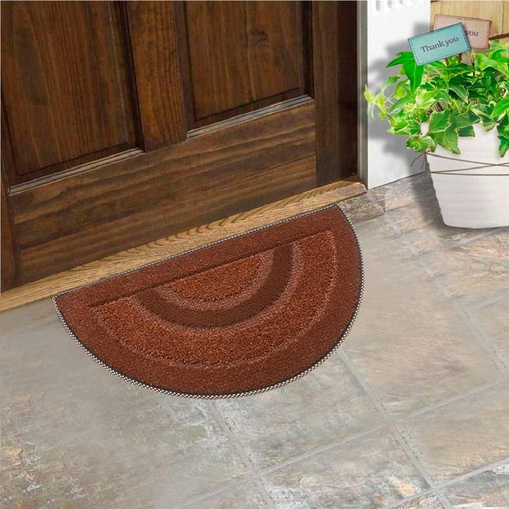 Zerbino Ingresso Semiluna Asciugapassi Assorbente Antiscivolo Vellutato Made In Italy Arancione