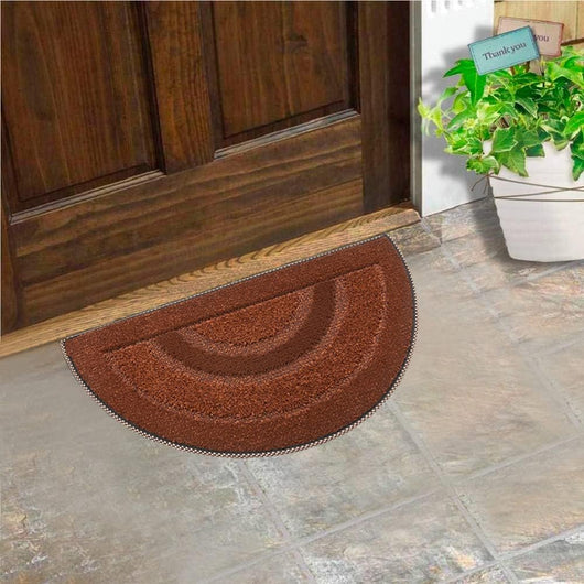 Zerbino Ingresso Semiluna Asciugapassi Assorbente Antiscivolo Vellutato Made In Italy Arancione