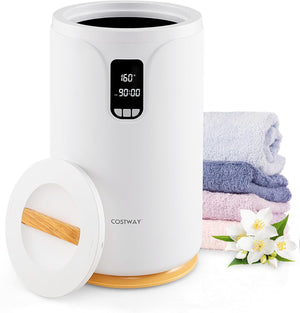 Scaldasalviette Secchio 20L con Luce LED, Secchio Scaldasalviette Elettrico per Bagno e Spa, Scalda Asciugamani con Timer, Blocco per Bambini, per 2 Asciugamani, Bianco