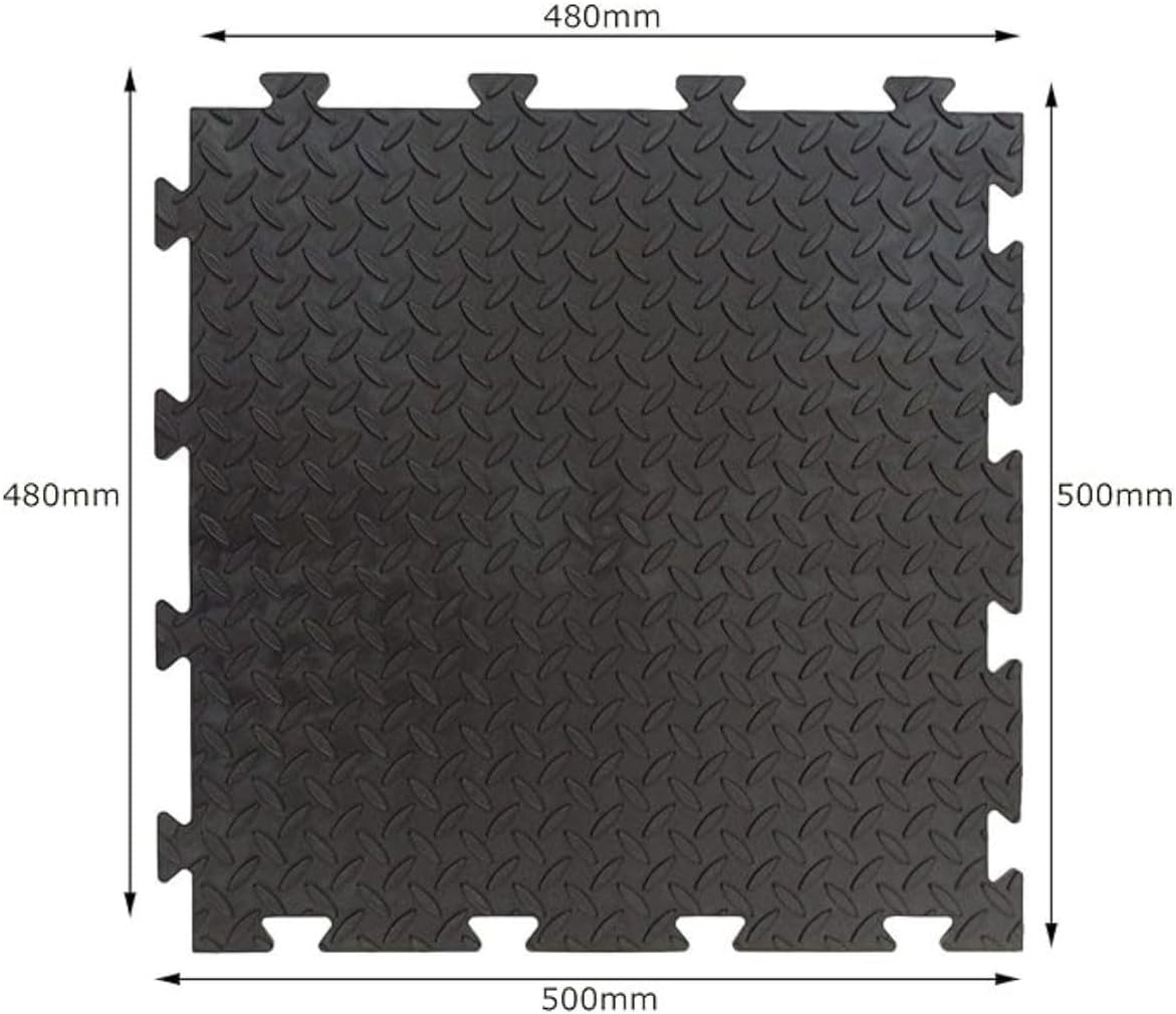 Piastrella in PVC morbida nera, superficie con disegno in rilievo "chicchi di riso" 50X50X10