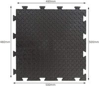 Piastrella in PVC morbida nera, superficie con disegno in rilievo "chicchi di riso" 50X50X10