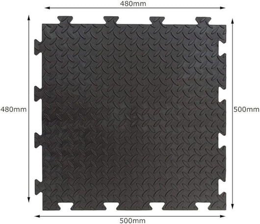 Piastrella in PVC morbida nera, superficie con disegno in rilievo "chicchi di riso" 50X50X10