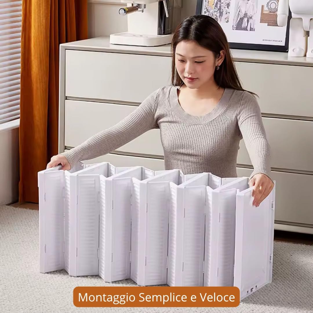 Scarpiera Salvaspazio Slim Pieghevole con 6 Ripiani Facile da Montare e Compatta, Organizer Portascarpe con 6 Contenitori per Scarpe e Ciabatte