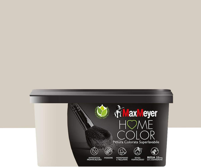 Idropittura Colorata Superlavabile per Interni HomeColor, Colore Luna, 2.5L