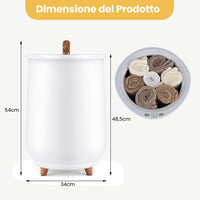 23L Secchio Riscaldatore di Asciugamani, Secchiello con Portadischi Profumato, 3 Livelli di Riscaldamento, Timer e Spegnimento Automatico