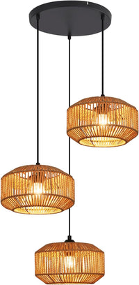 Lampada a sospensione ZMH vintage a 3 luci E27 (lampadina non inclusa)