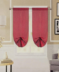 Tende Pacchetto Coppia Regolabili 60x150 cm Finestra Porta Interno Tessuto Casa Bordeaux
