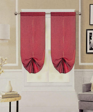 Tende Pacchetto Coppia Regolabili 60x240 cm Finestra Porta Interno Tessuto Casa Bordeaux