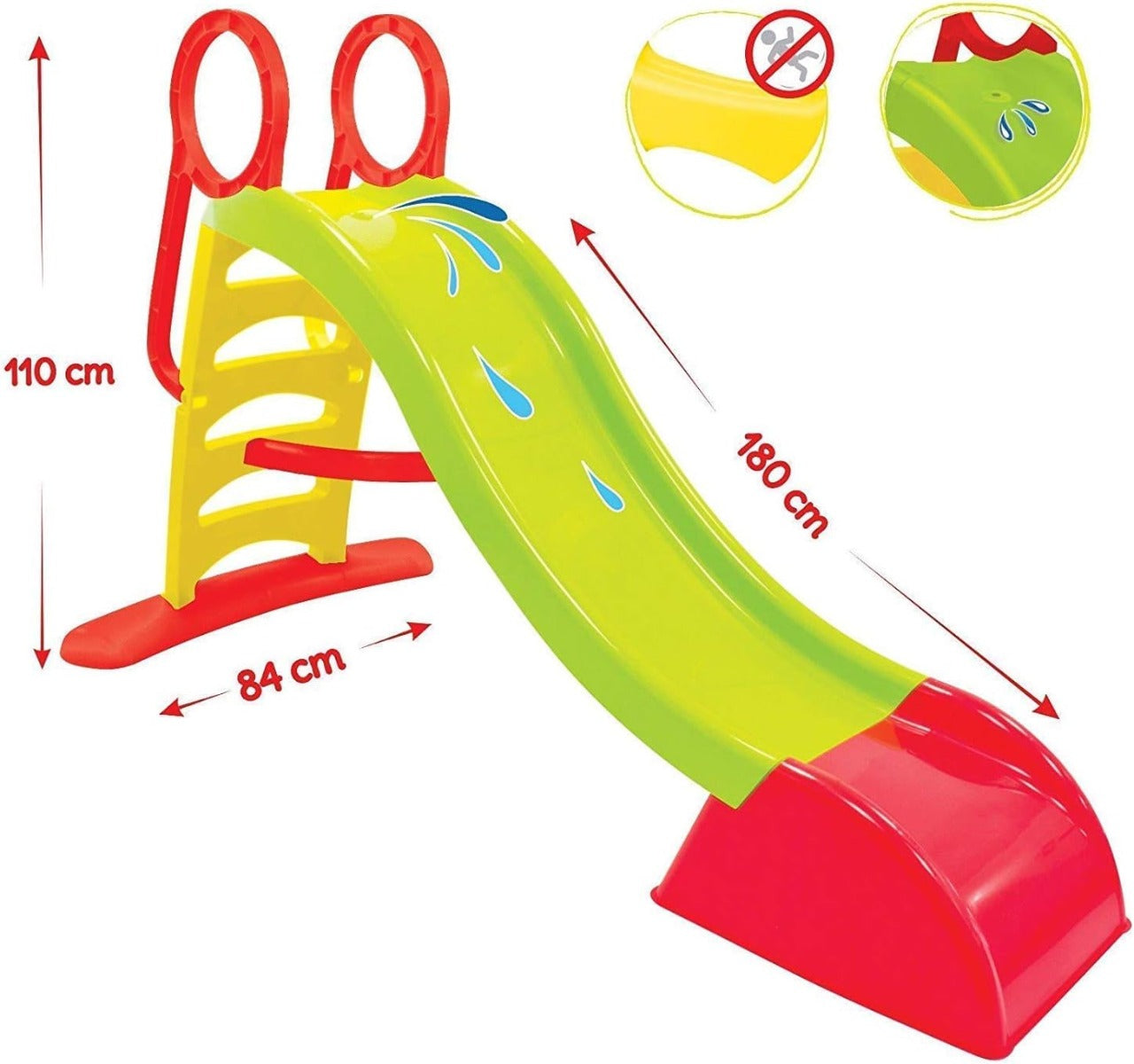 Sport1 scivolo per bambini 5 gradini con innesto acqua. Scivolo da giardino per bambini con più di 1 anno, super resiste