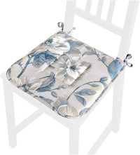 Set 4 Cuscini Sedia Cotone Con Lacci Lavabili Morbidi Universali Coprisedia Shabby Chic Vintage