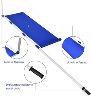 Rastrello per Neve sul Tetto da 189-620 cm, Rastrello in Alluminio con Impugnatura Regolabile e Antiscivolo, Attrezzo per Neve Resistente per Rimuovere Neve, per Vari Occasioni