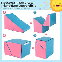 6 Blocchi di Schiuma per Arrampicata, Gioco Morbido per Bambini, Set di Costruzioni Colorate per Arrampicarsi e Strisciare con Tunnel, Scale e Rampetta per Bambini 12 Mesi + (Viola)