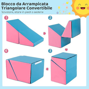6 Blocchi di Schiuma per Arrampicata, Gioco Morbido per Bambini, Set di Costruzioni Colorate per Arrampicarsi e Strisciare con Tunnel, Scale e Rampetta per Bambini 12 Mesi + (Viola)