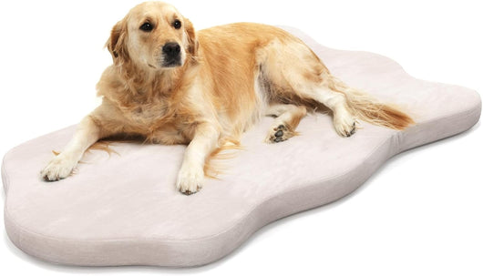 Cuscino per Cani di Taglia Grande, Materassino per Cani Lavabile, Tappetino Antiscivolo e Antigraffio per Dormire per Cani, 110 x 66 x 5 cm (Beige)