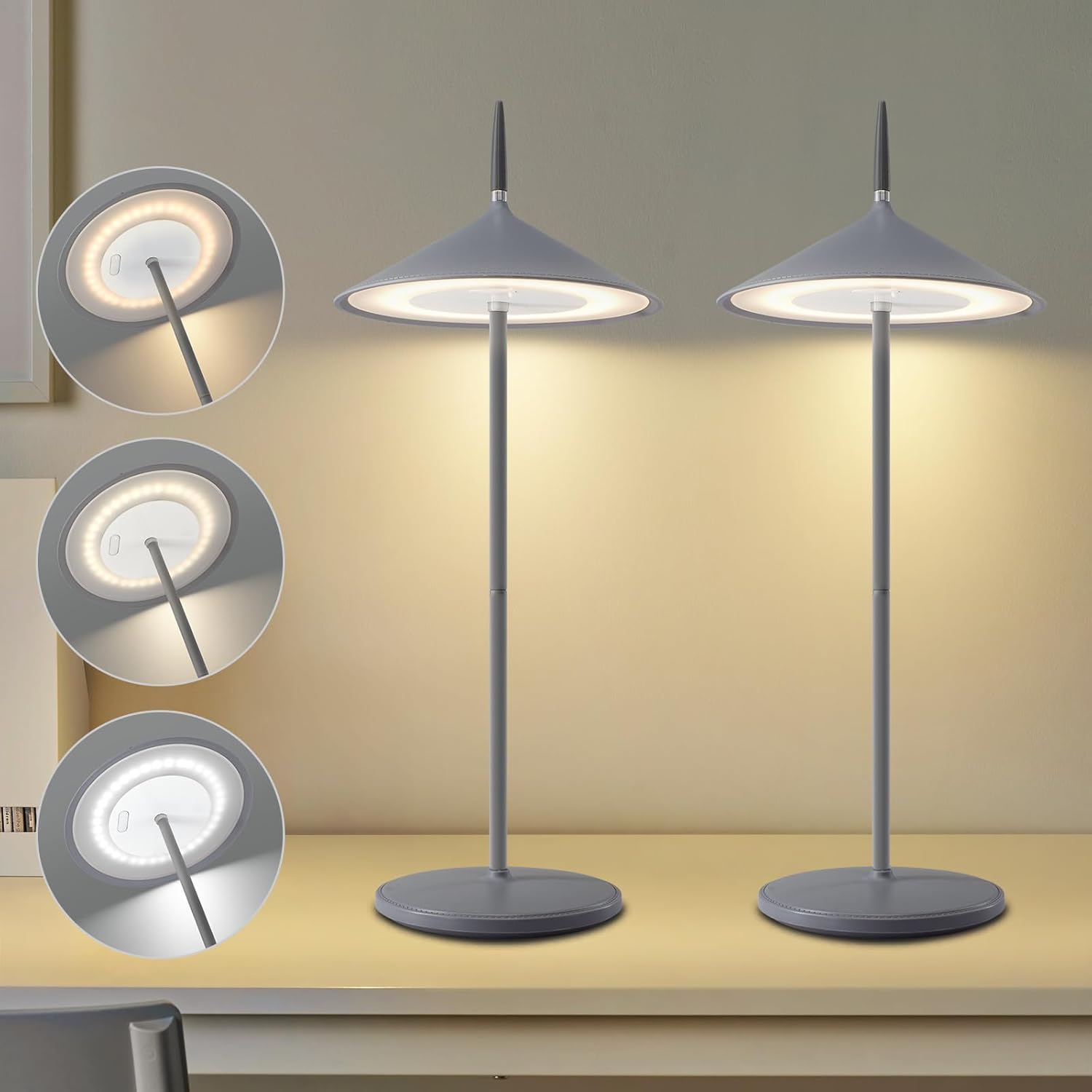 ZMH Lampada da tavolo LED moderna ricaricabile touch dimmerabile per esterni giardino