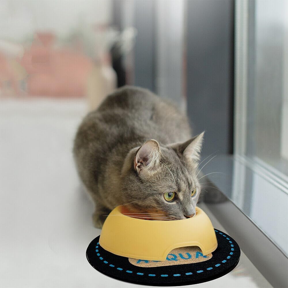 Coppia Tappetini SottoCiotola Gomma Sostenibile Antiscivolo Cane Gatto Tondi