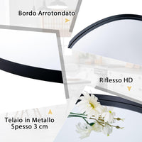 Specchio da Parete 78x56 cm, Specchio da Bagno a Forma Irregolare con Base Posteriore Premium, Specchio Decorativo per Soggiorno Ingresso Bagno (78 x 56 cm Nero)