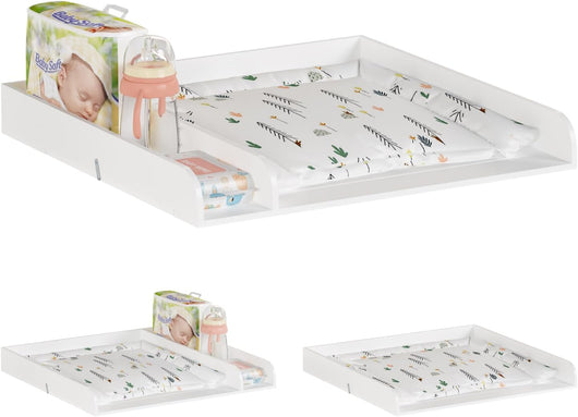 Fasciatoio per Cassettiera Universale, Piano Fasciatoio con Divisorio Rimovibile, Fissaggio Sicuro con Pezzi Metallici, in MDF, Bianco