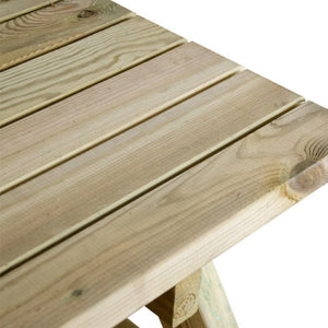 TAVOLO CON PANCHE PIC NIC LEGNO ESTERNO GIARDINO TAVOLI 180x160x70cm VERDELOOK 626/13