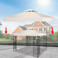 Tetto di Ricambio per Gazebo da Giardino Copertura di Ricambio Gazebo 3 x 3 m (Beige)