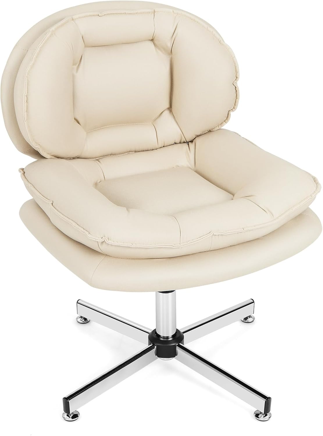 Sedia da Ufficio a Casa, Sedia Scrivania con Schiena Doppiamente Riempita & Seduta, Sedia Girevole e Regolabile, Base Metallica a Crociera, Portata 150 kg, per Salotto, Studio, Ufficio