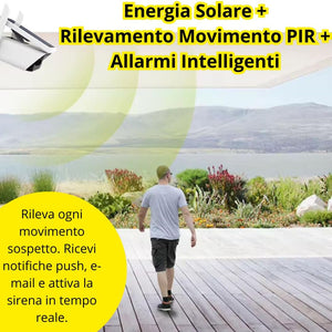 Telecamera WiFi Esterno con Pannello Solare 2MPX, Visione Notturna Infrarossi, Rilevamento Movimento, Audio Bidirezionale, Sicurezza IP con App iCSee e Supporto SD