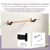 Sbarra Danza Classica da Parete, Barra per Balletto Singola, Idelae per Yoga, Stretching, Allenamento e Pose di Balletto, 120 x 15,5 x 31 cm