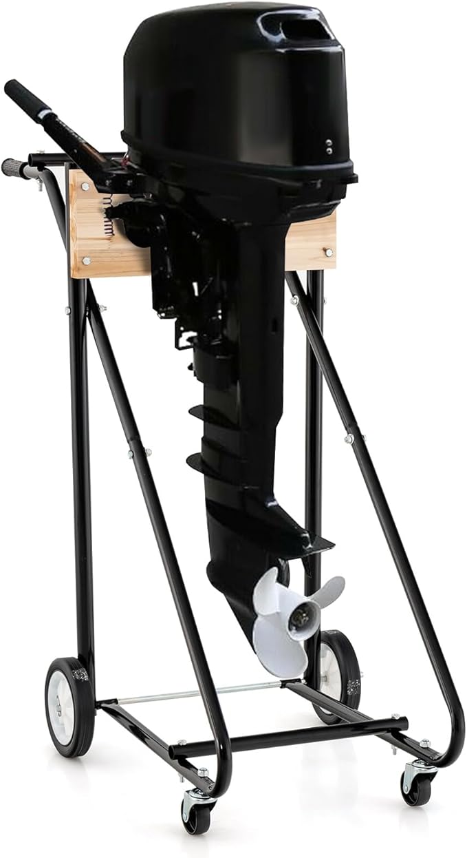 Carrello per Motore Fuoribordo, Supporto per Motore Fuoribordo con Ruote, Capacità di 150 kg, Resistente e Robusto, per Riparazioni, Manutenzione e Trasporto