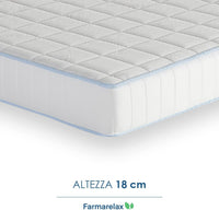 Materasso Memory singolo foam adattivo 160x190 h18 cm ortopedico e anatomico Farmarelax
