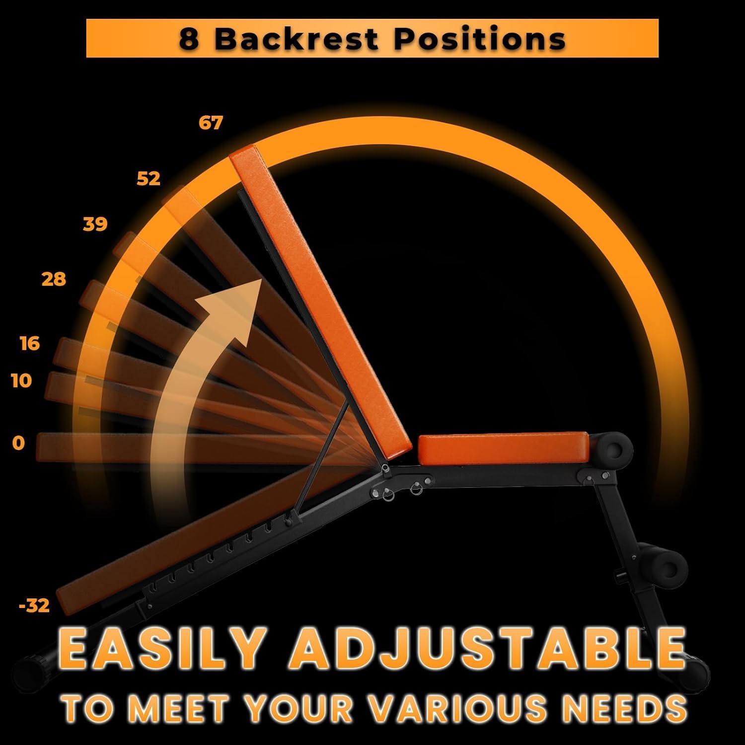 Panca Palestra Pieghevole - RATTANTREE - 300KG/660LB Panca Addominali per l'allenamento della forza in Palestra Casa, Panca Piana Pieghevole Adatto per Casa e Palestra