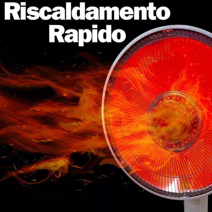 Stufa Piantana a Carbonio, Ventilatore Aria Calda, Oscillante 90°, Riscaldamento Rapido 500W/1000W, Sicura Antiribaltamento, Regolazione Potenza per Casa e Ufficio.